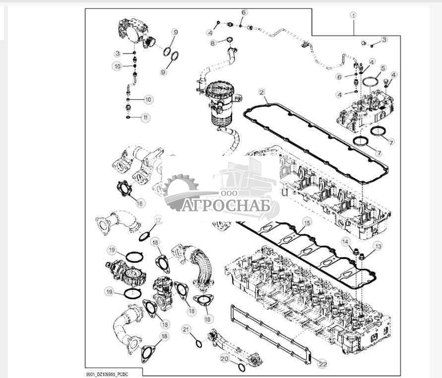 9901 Комплект прокладок двигателя (34) 